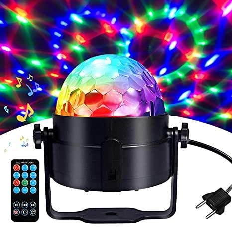  Light for Home Party 10M Remote Control RGB Led Disco Ball 7 Colors Pattern & 4 Modes Dancing Light for Room Rotating Bulb Magic Lights for Diwali Karaoke Birthday