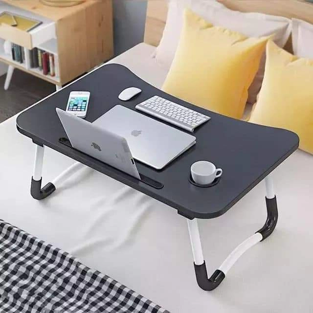 Folding Laptop Bed Tray Table Portable Lap Desk Notebook Breakfast Cup